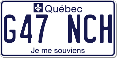 QC license plate G47NCH