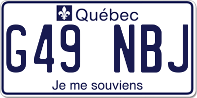 QC license plate G49NBJ