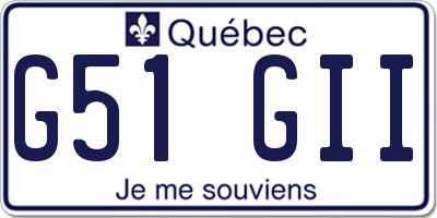 QC license plate G51GII