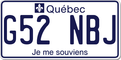 QC license plate G52NBJ