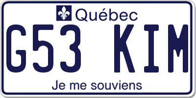QC license plate G53KIM