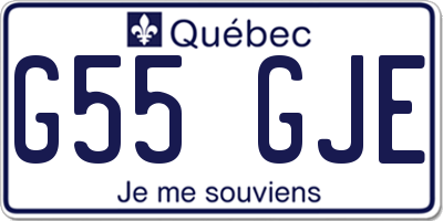 QC license plate G55GJE