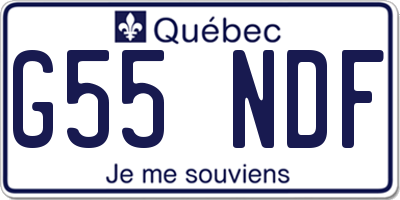 QC license plate G55NDF
