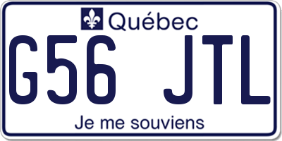 QC license plate G56JTL