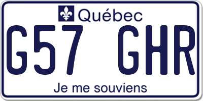 QC license plate G57GHR