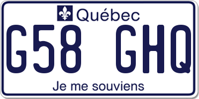 QC license plate G58GHQ