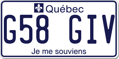 QC license plate G58GIV