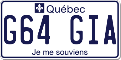 QC license plate G64GIA