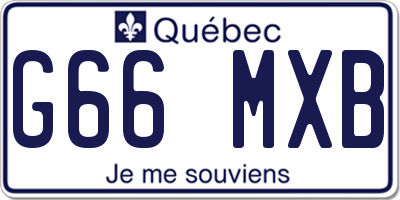 QC license plate G66MXB