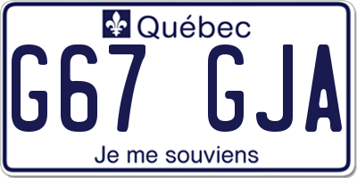 QC license plate G67GJA