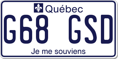 QC license plate G68GSD