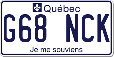 QC license plate G68NCK