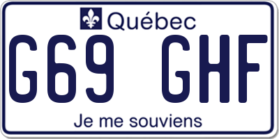 QC license plate G69GHF