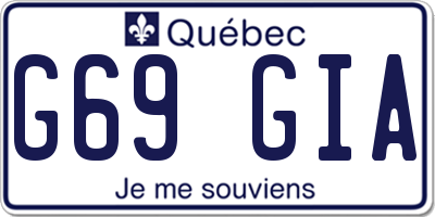 QC license plate G69GIA