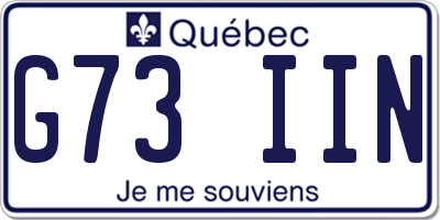 QC license plate G73IIN