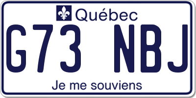 QC license plate G73NBJ