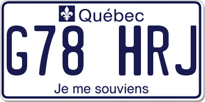 QC license plate G78HRJ