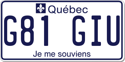 QC license plate G81GIU