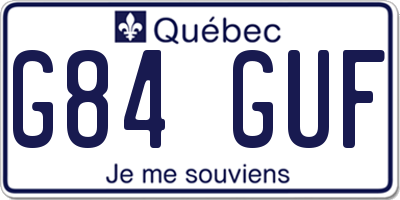QC license plate G84GUF
