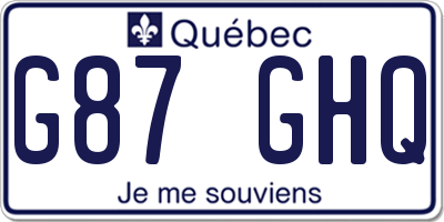 QC license plate G87GHQ