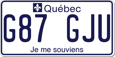 QC license plate G87GJU