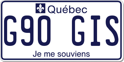 QC license plate G90GIS