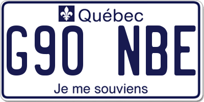 QC license plate G90NBE