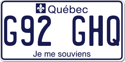 QC license plate G92GHQ
