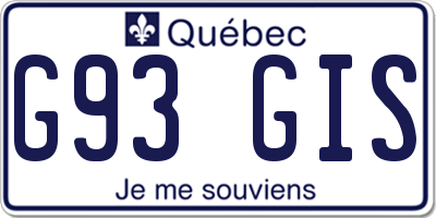 QC license plate G93GIS