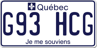 QC license plate G93HCG