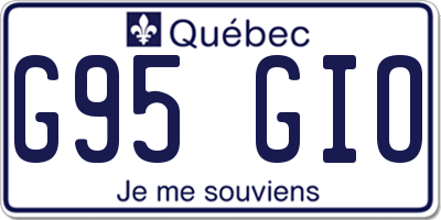 QC license plate G95GIO