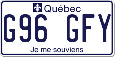 QC license plate G96GFY