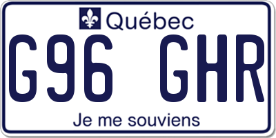 QC license plate G96GHR