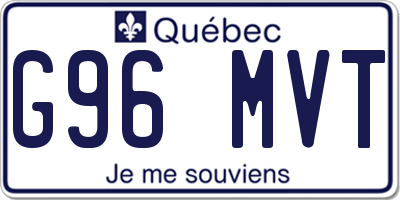 QC license plate G96MVT