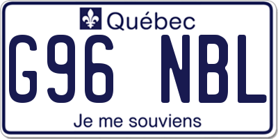 QC license plate G96NBL