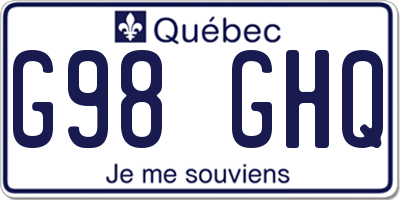 QC license plate G98GHQ