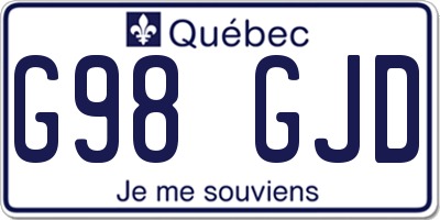 QC license plate G98GJD
