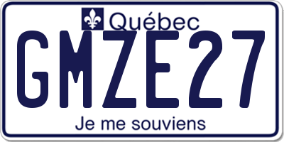 QC license plate GMZE27