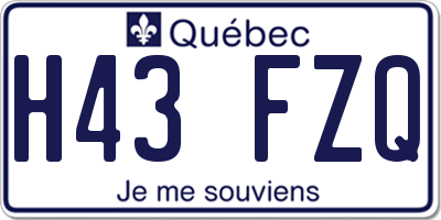 QC license plate H43FZQ
