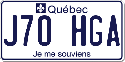 QC license plate J70HGA