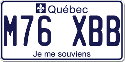 QC license plate M76XBB
