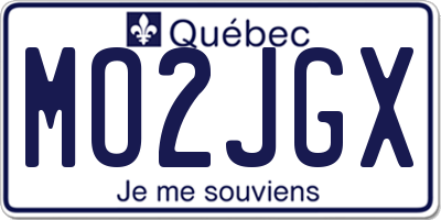 QC license plate MO2JGX