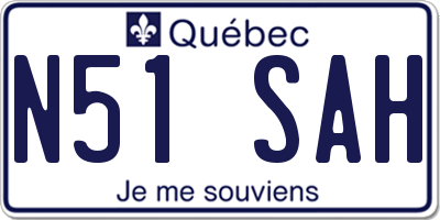 QC license plate N51SAH