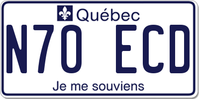 QC license plate N70ECD