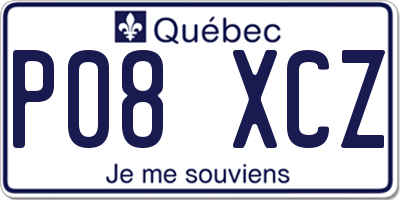 QC license plate P08XCZ