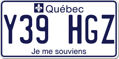 QC license plate Y39HGZ