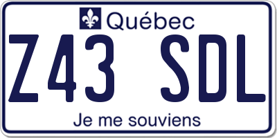 QC license plate Z43SDL