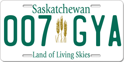 SK license plate 007GYA