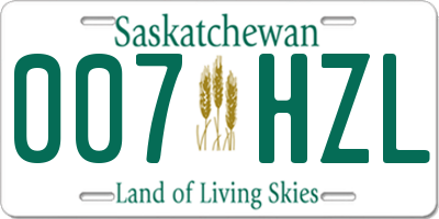 SK license plate 007HZL