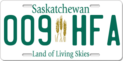 SK license plate 009HFA